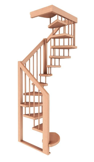 Лестница ЛВ-1.0 без подступенков П дуб