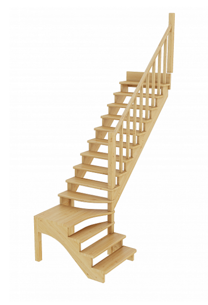 Лестница К-031м/1 без подступенков П бук