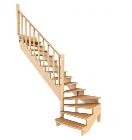 Лестница К-001м/7 без подступенков Л дуб