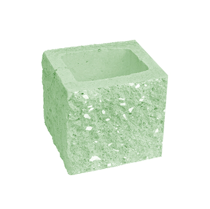 Сплитерный стеновой полублок рядовой ССБР 19 зеленый с мраморной крошкой