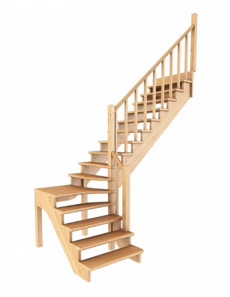 Лестница К-031м/4 без подступенков П сосна