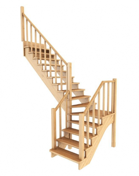 Лестница К-032м без подступенков Л сосна