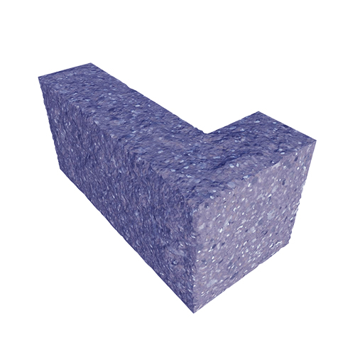 Сплитерный перегородочный Г-образный блок ССПГ 39 цветной с мраморной крошкой