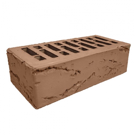 Кирпич лицевой Строма 1,4НФ терракотовый кора дуба