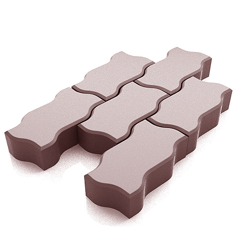 Брусчатка вибролитье Арт Альянс Волна 238 х 103 х 25 Красный