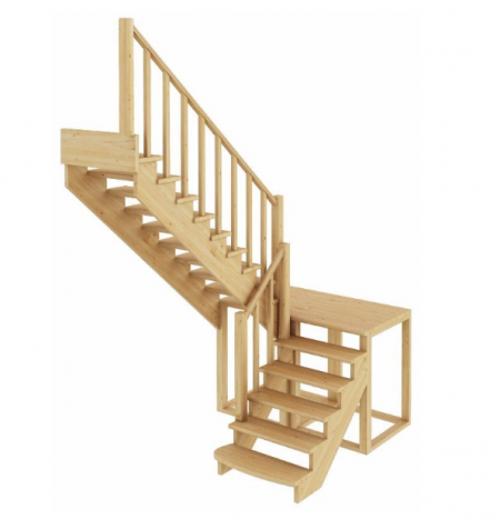 Лестница К-004м/4 без подступенков Л дуб