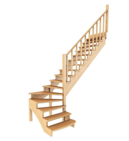 Лестница К-001м/5 без подступенков П дуб