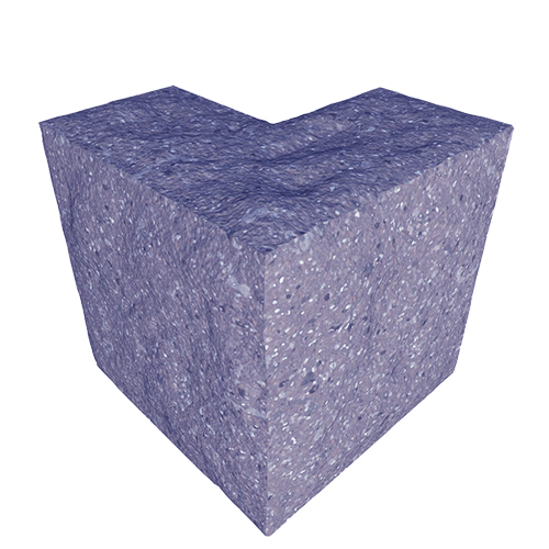 Сплитерный перегородочный Г-образный полублок ССПГ 19 цветной с мраморной крошкой