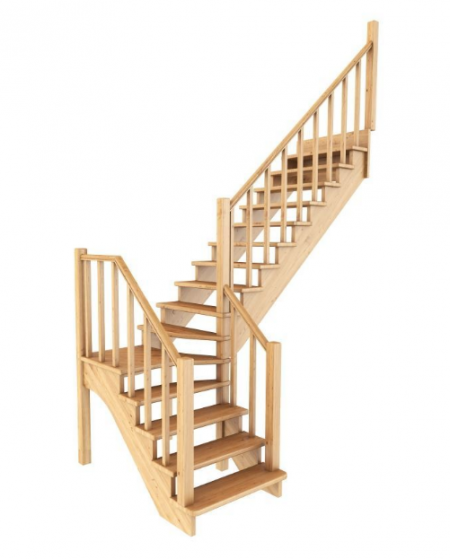 Лестница К-032м без подступенков П дуб
