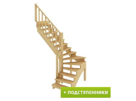 Лестница К-001м/2 с подступенками Л дуб