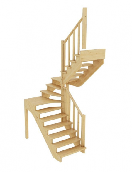 Лестница К-033м без подступенков П сосна