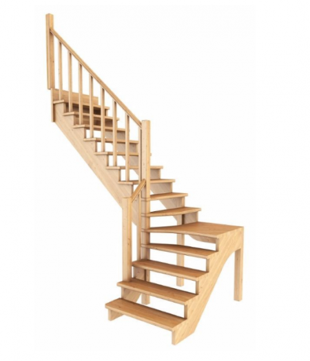 Лестница К-031м/2 без подступенков Л дуб