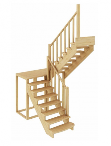 Лестница К-004м/1 без подступенков П сосна