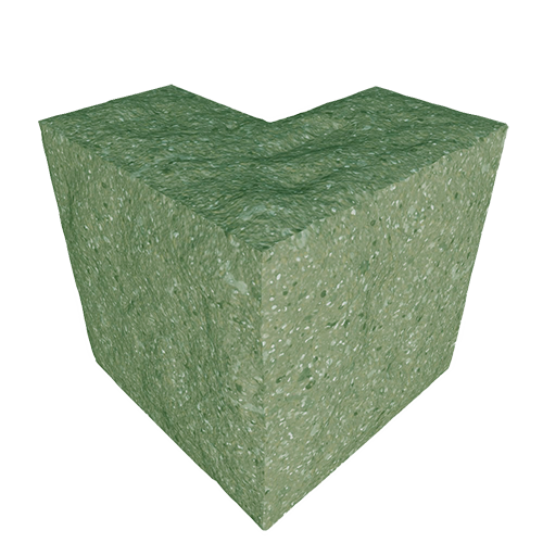 Сплитерный перегородочный Г-образный полублок ССПГ 19 салатный с мраморной крошкой