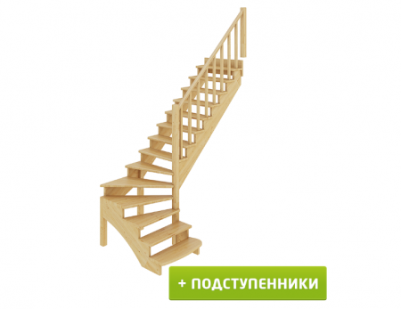 Лестница К-001м/1 с подступенками П бук