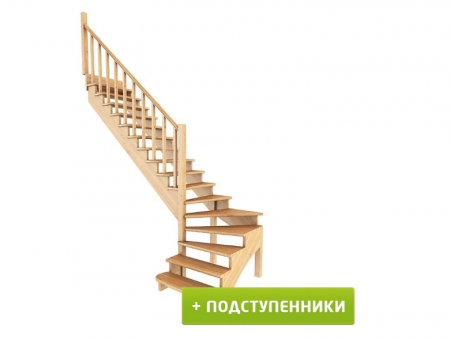 Лестница К-001м/5 с подступенками Л дуб