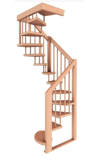 Лестница ЛВ-1.0 без подступенков Л дуб
