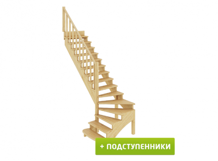 Лестница К-001м/3 с подступенками Л бук