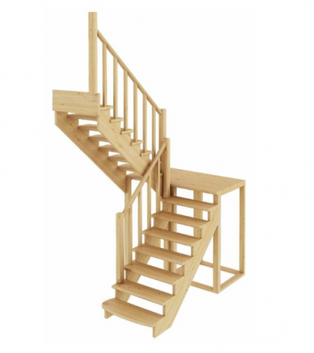 Лестница К-004м/1 без подступенков Л сосна