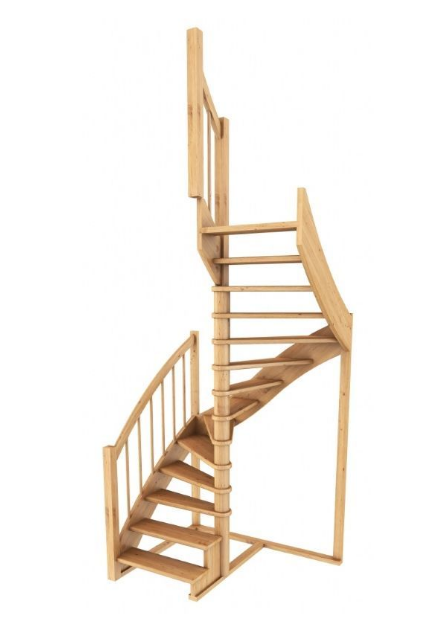 Лестница К-005м/2 без подступенков П дуб