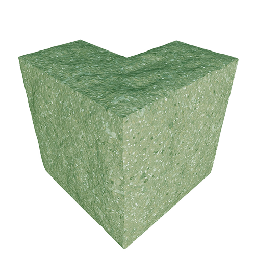 Сплитерный перегородочный Г-образный полублок ССПГ 19 зеленый с мраморной крошкой