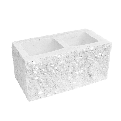 Сплитерный стеновой блок рядовой ССБР 39 белый цемент с мраморной крошкой коралл