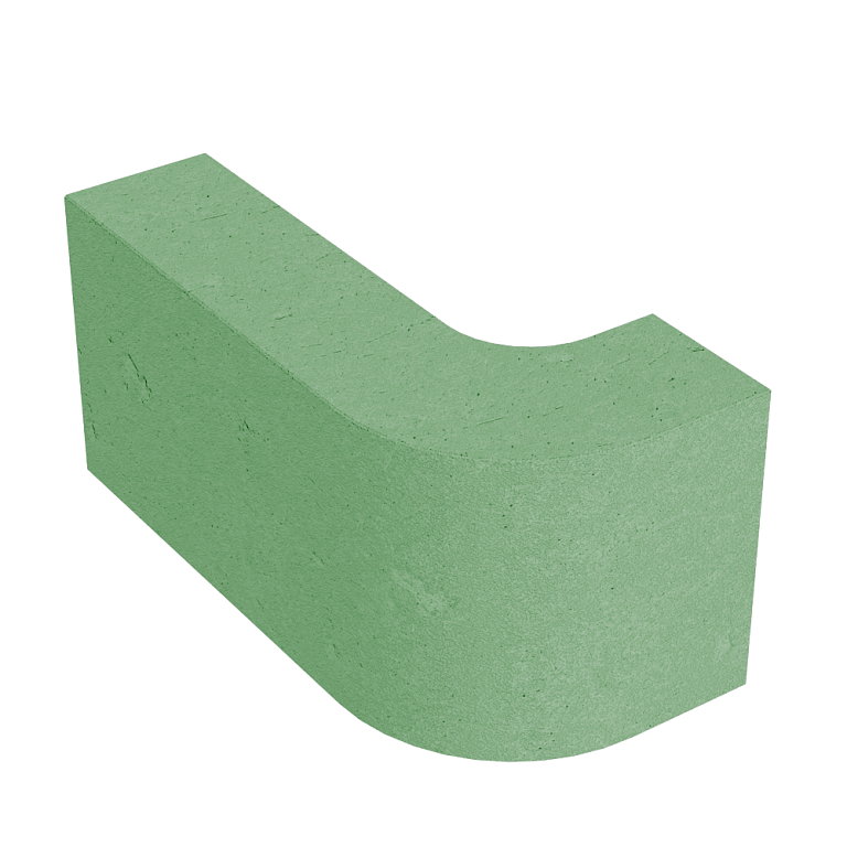 Перегородочный блок радиусный ПБР 39 зелёный